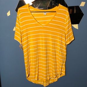 Old Navy Yellow and White Striped tee